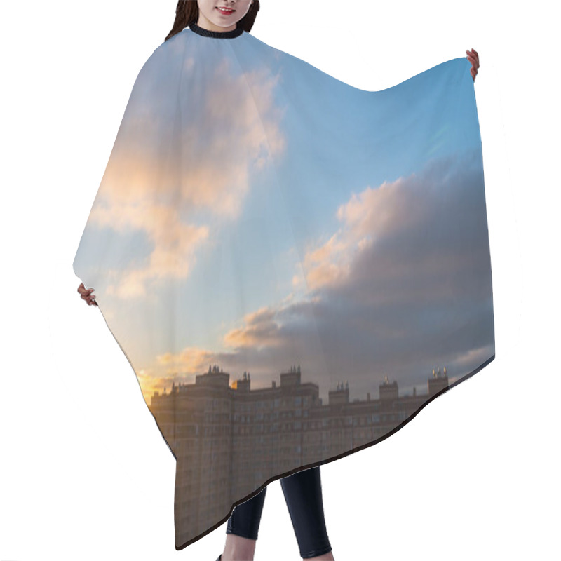 Personality  Sun Rising Over City Hair Cutting Cape