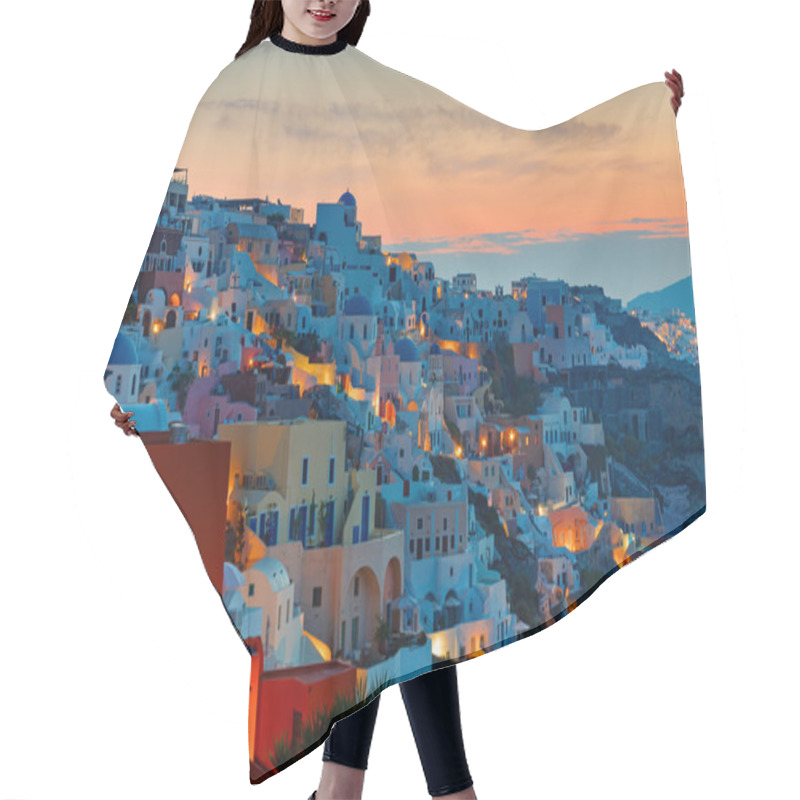 Personality  Sunrise Over Oia, Santorini Hair Cutting Cape