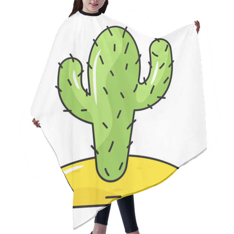 Personality  Cactus In A Pot. Vector Illustration Hair Cutting Cape