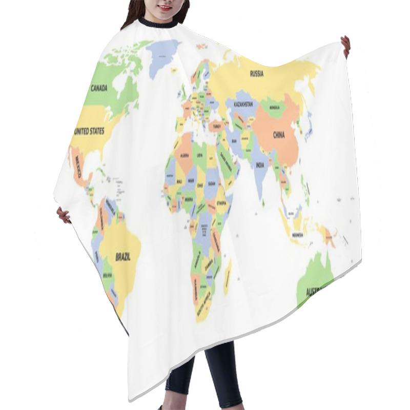 Personality  Political Map Of World Hair Cutting Cape