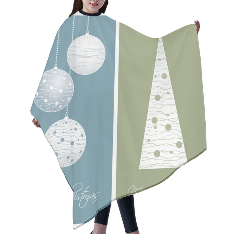 Personality  Blue And Green Christmas Card Backgrounds Hair Cutting Cape