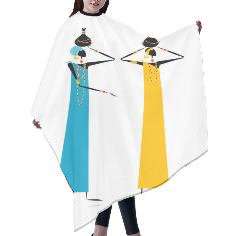 Personality  Ethnic Women With Jugs Hair Cutting Cape