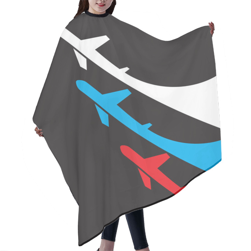 Personality  Airplanes Background With Russia Flag Hair Cutting Cape