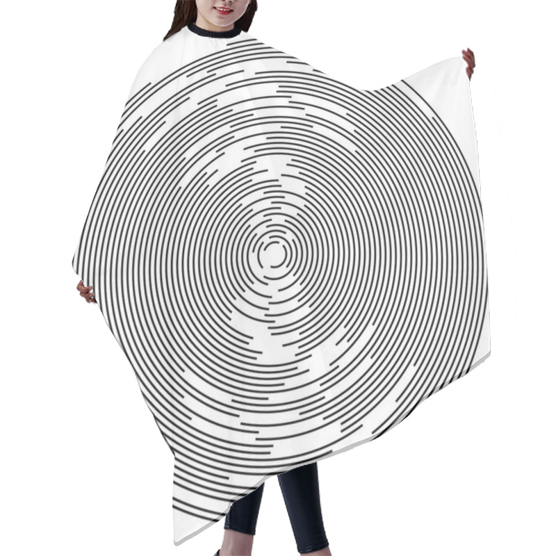 Personality  Concentric Circles Abstract Element. Hair Cutting Cape