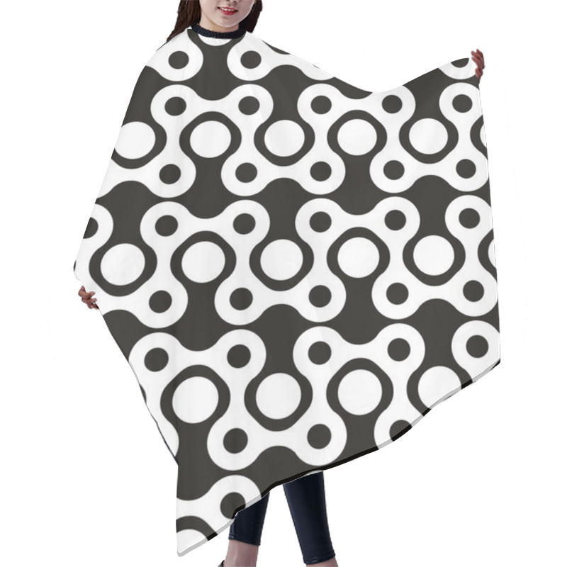 Personality  Abstract Geometric Black And White Background, Seamless Pattern, Hair Cutting Cape