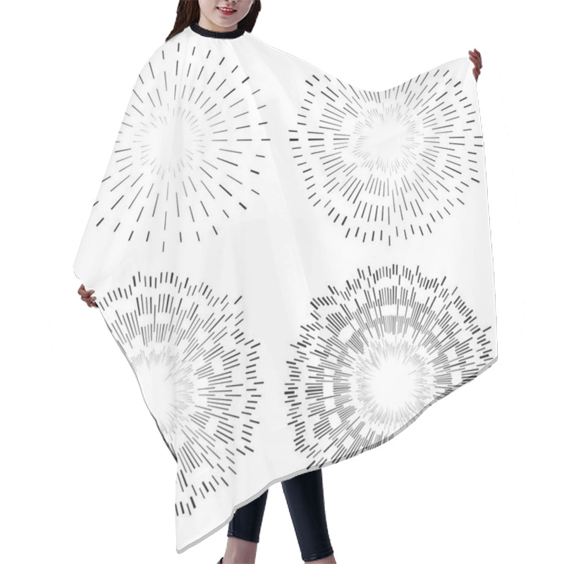 Personality  Set Of Circular Geometric Elements Hair Cutting Cape