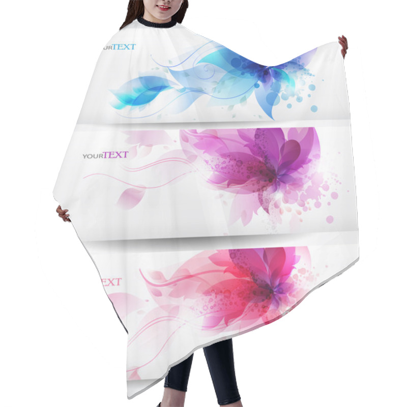 Personality  Flower Vector Background Brochure Template. Hair Cutting Cape