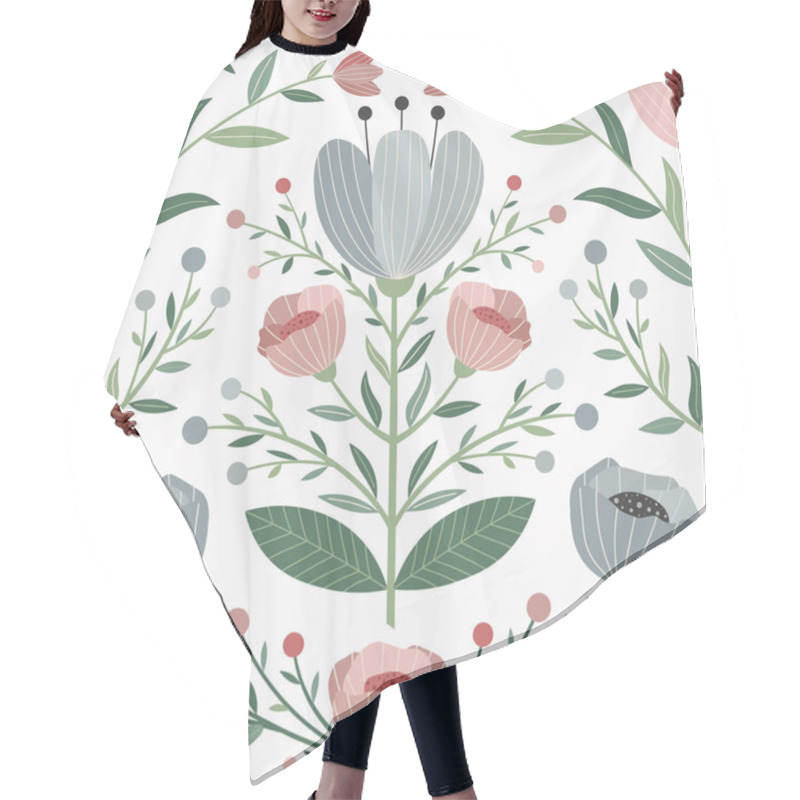 Personality  Botanical Pattern With Meadow Flowers And Plants Hair Cutting Cape