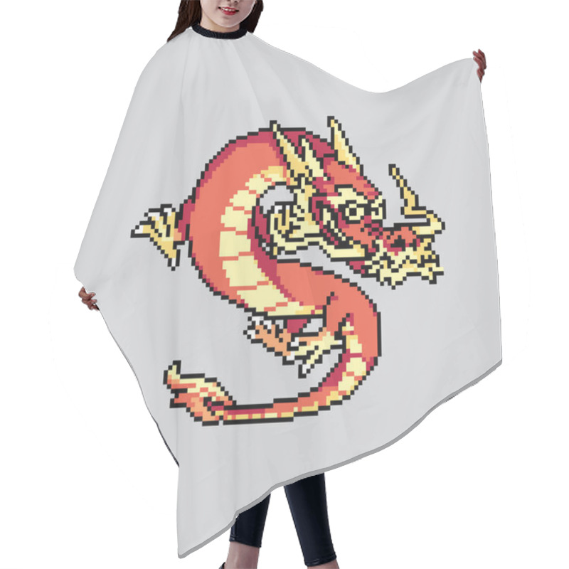 Personality  Pixel Art Illustration Dragon. Pixelated Dragon. Dragon Myth Reptile Animal Icon Pixelated For The Pixel Art Game And Icon For Website And Video Game. Old School Retro. Hair Cutting Cape