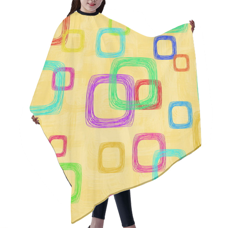 Personality  Abstract Background With Squares Hair Cutting Cape