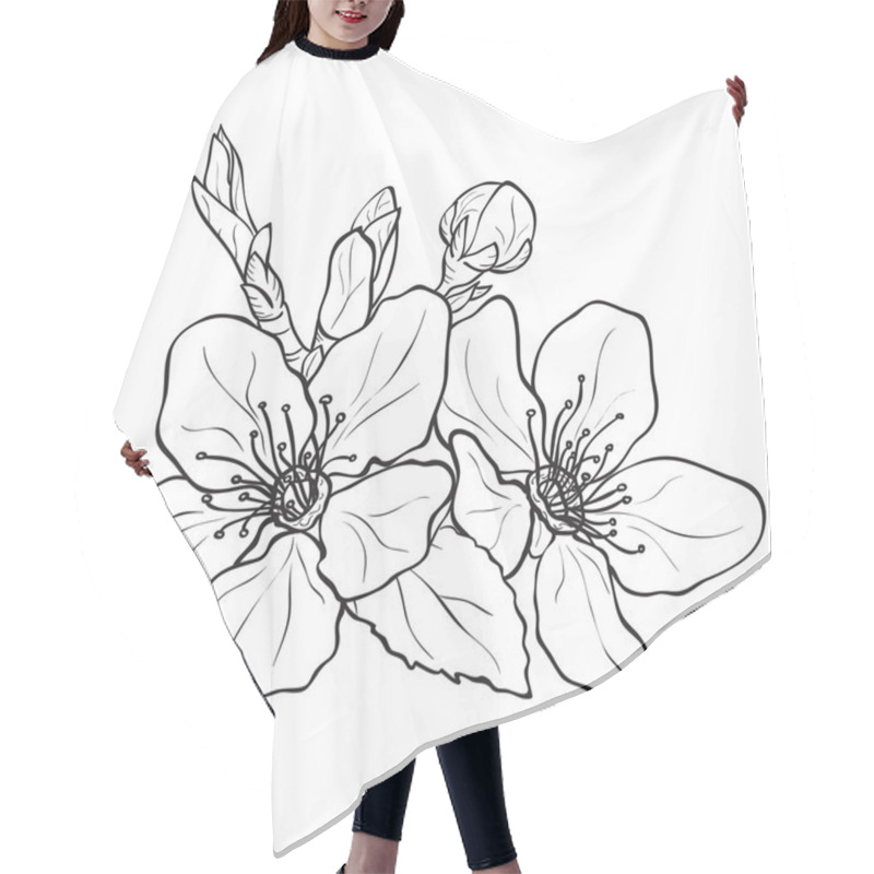 Personality  Flower - Cherry Blossoms Drawing Hair Cutting Cape