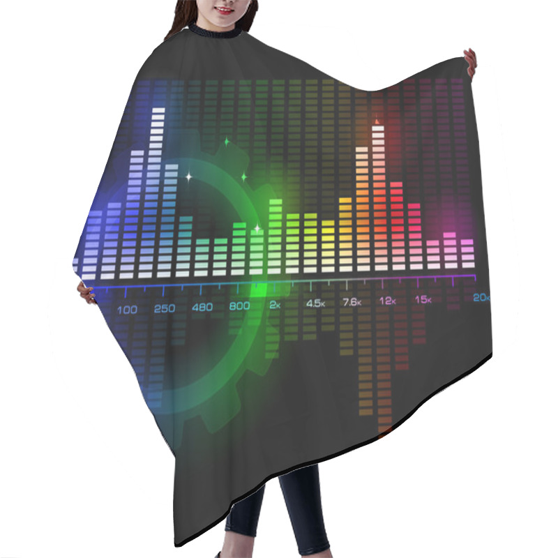 Personality  Music Sound Wave Spectrum Analyzer Hair Cutting Cape