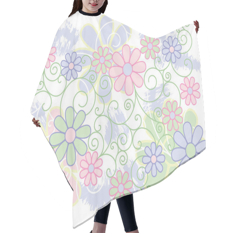 Personality  Flowers And Scrolls Background Hair Cutting Cape