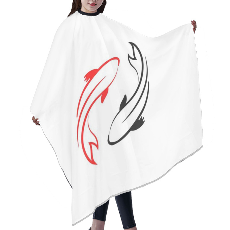 Personality  Carp Koi Design On White Background. Animal. Fish Icon. Underwat Hair Cutting Cape