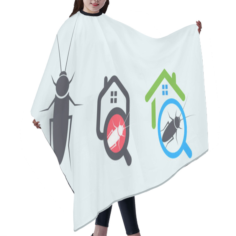 Personality  Pest Control Service Logo Concept Set. House Protection From Insects Symbols. Getting Rid Of Home Parasites Vector Graphic Hair Cutting Cape