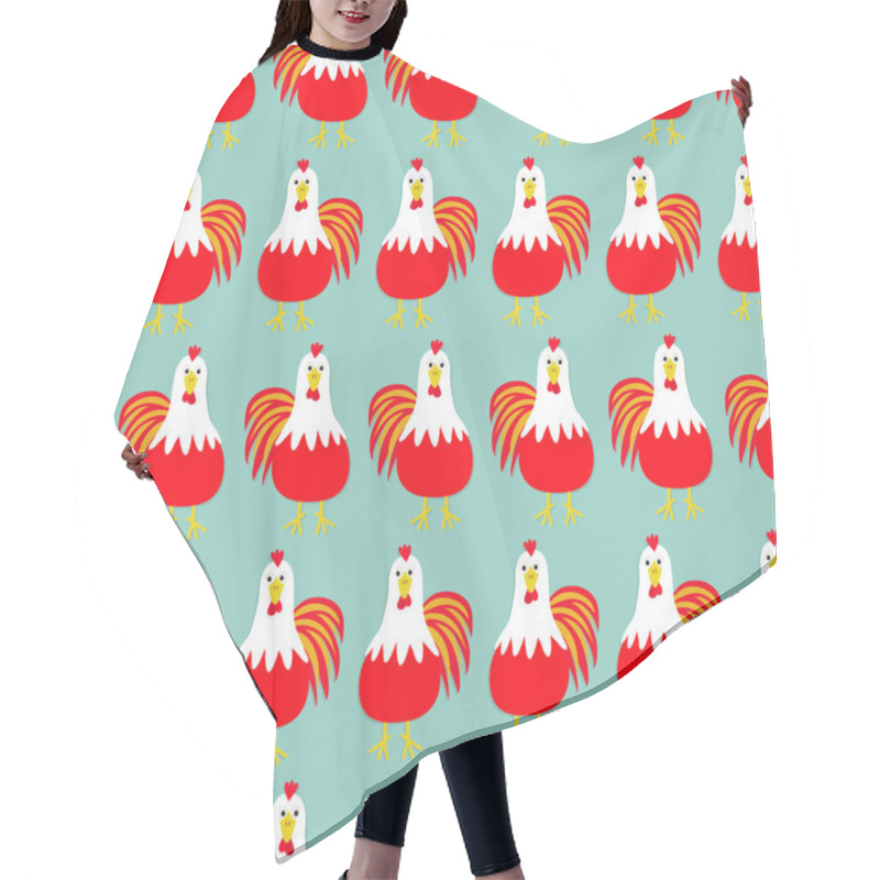 Personality  Roosters Seamless Pattern Hair Cutting Cape