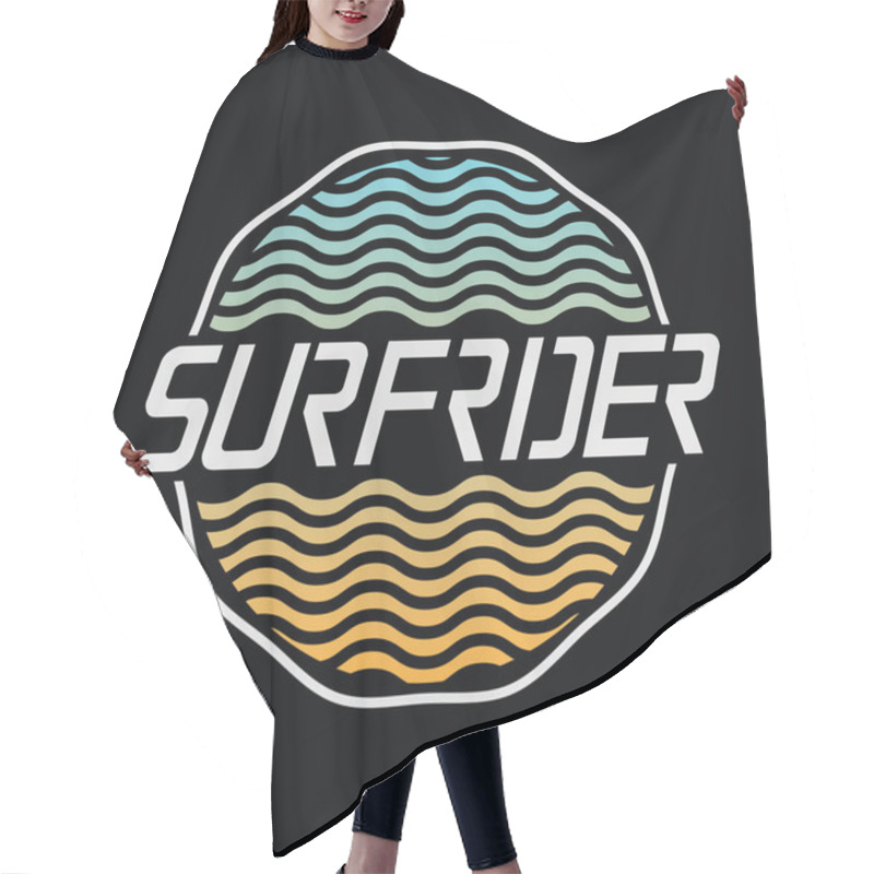 Personality  Surf Rider Illustration Typography. Perfect For T Shirt Design Hair Cutting Cape