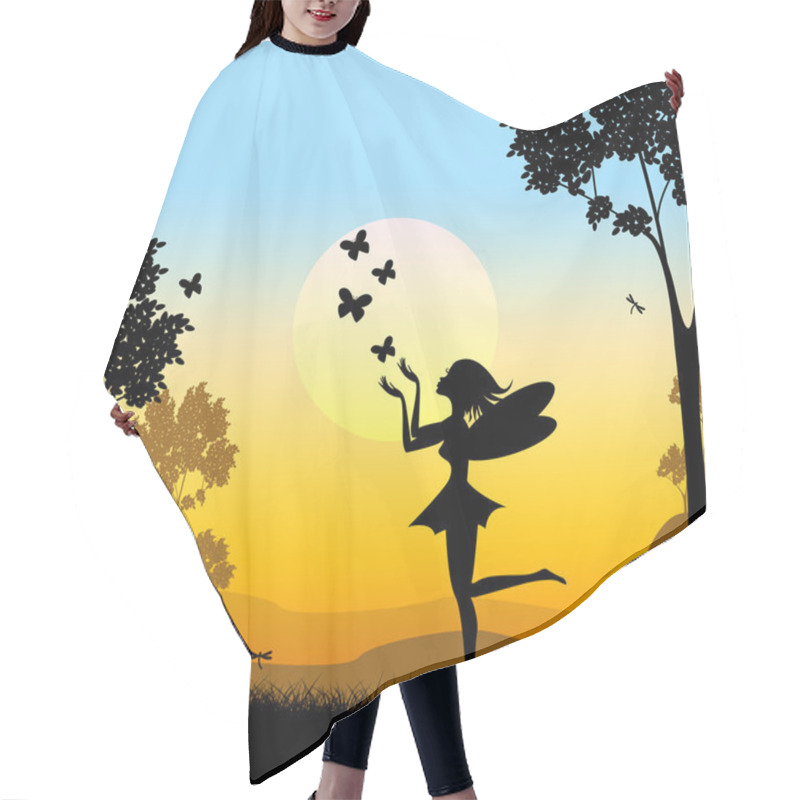 Personality  Silhouette Fairy Shows Faries Fairyland And Silhouettes Hair Cutting Cape