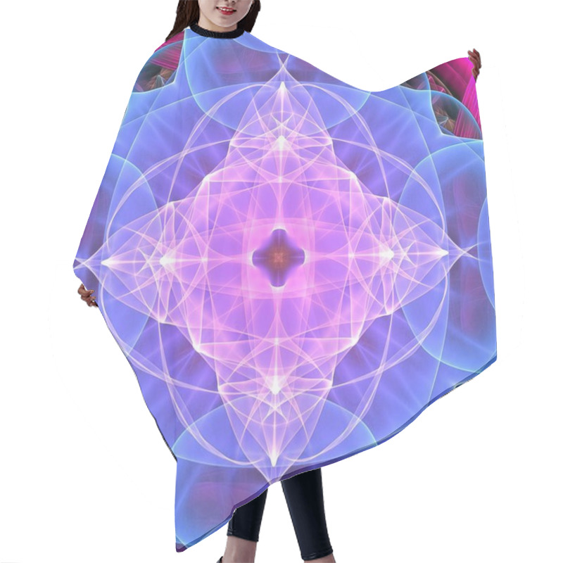 Personality  Background Deco Symmetrical Abstract, Seamless With Sacred Geometry In Mandala. Hair Cutting Cape