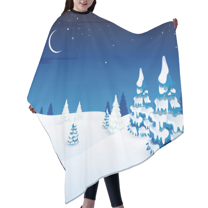 Personality  Winter Scene - Christmas Card Hair Cutting Cape