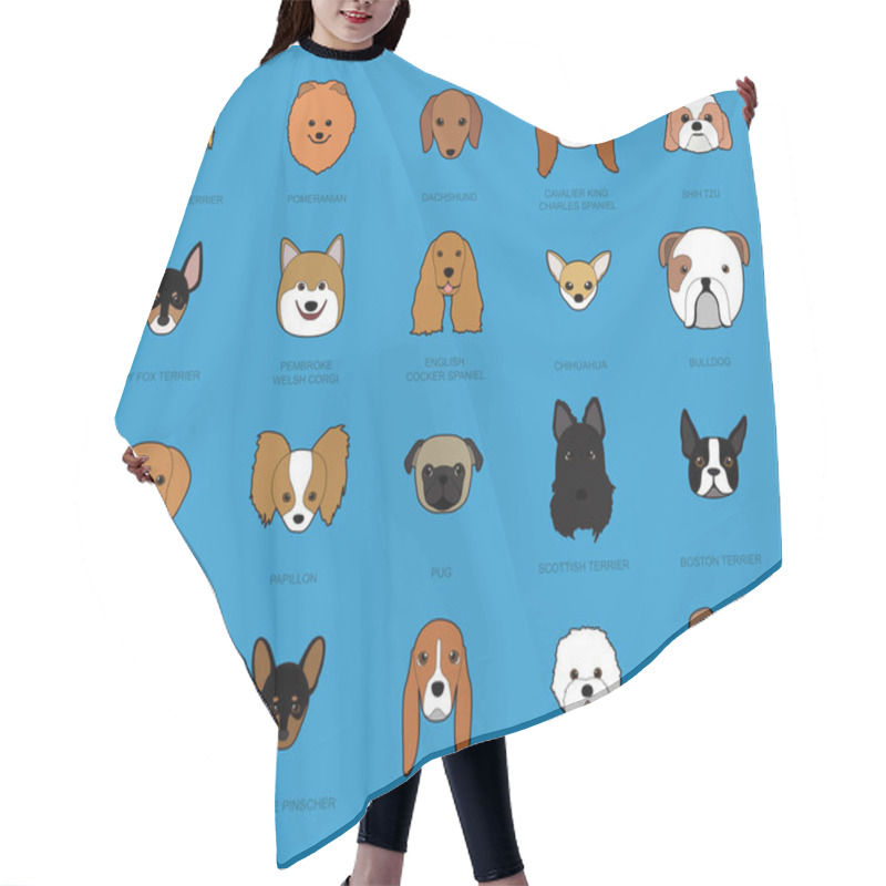 Personality  Dog Faces Stroke Icon Cartoon Hair Cutting Cape