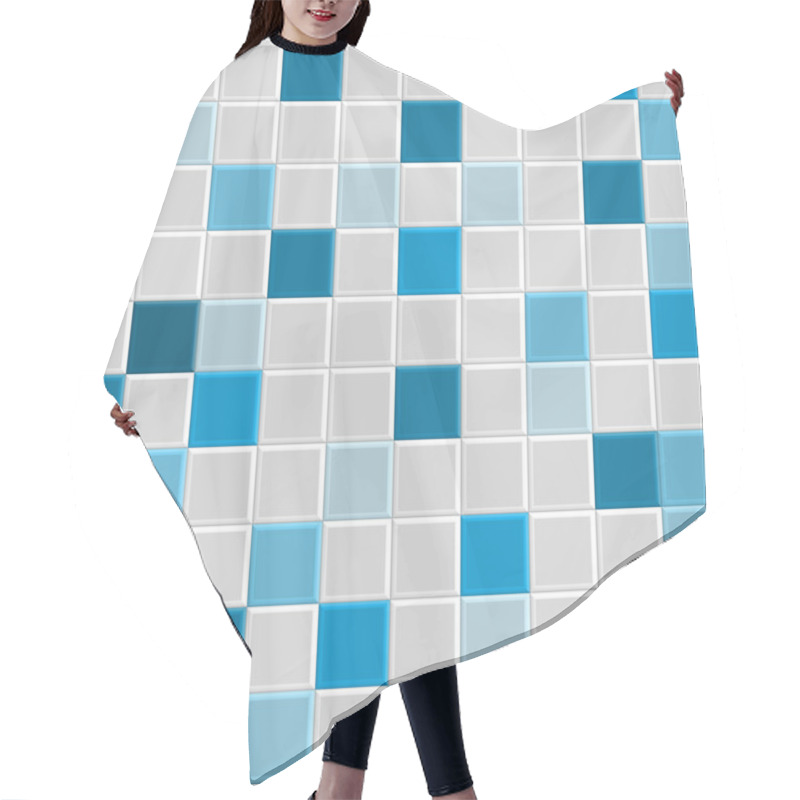 Personality  Blue Tile Texture Hair Cutting Cape