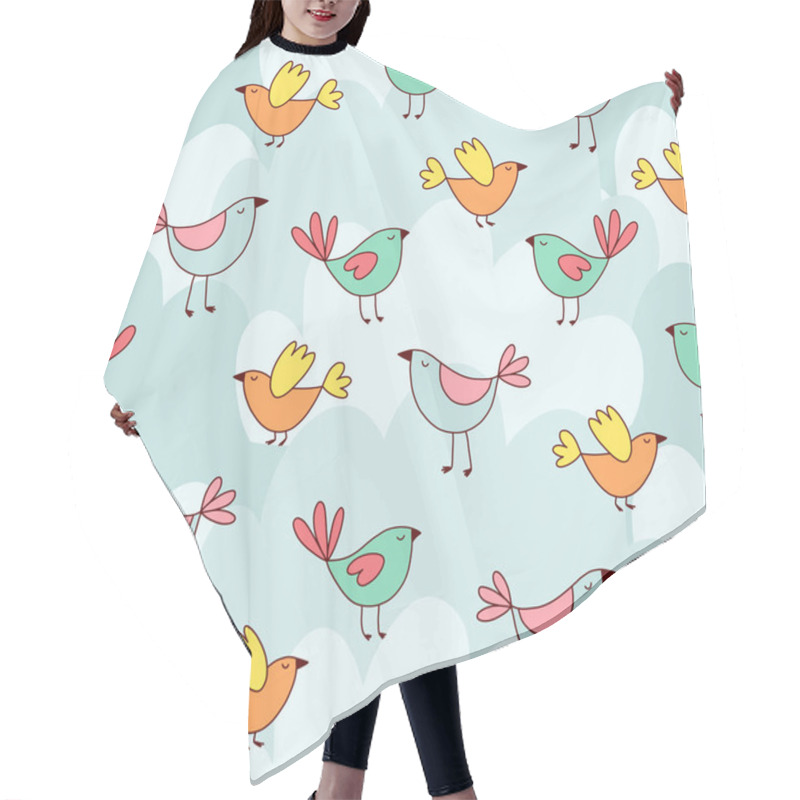 Personality  Doodles Cute Seamless Pattern. Hair Cutting Cape