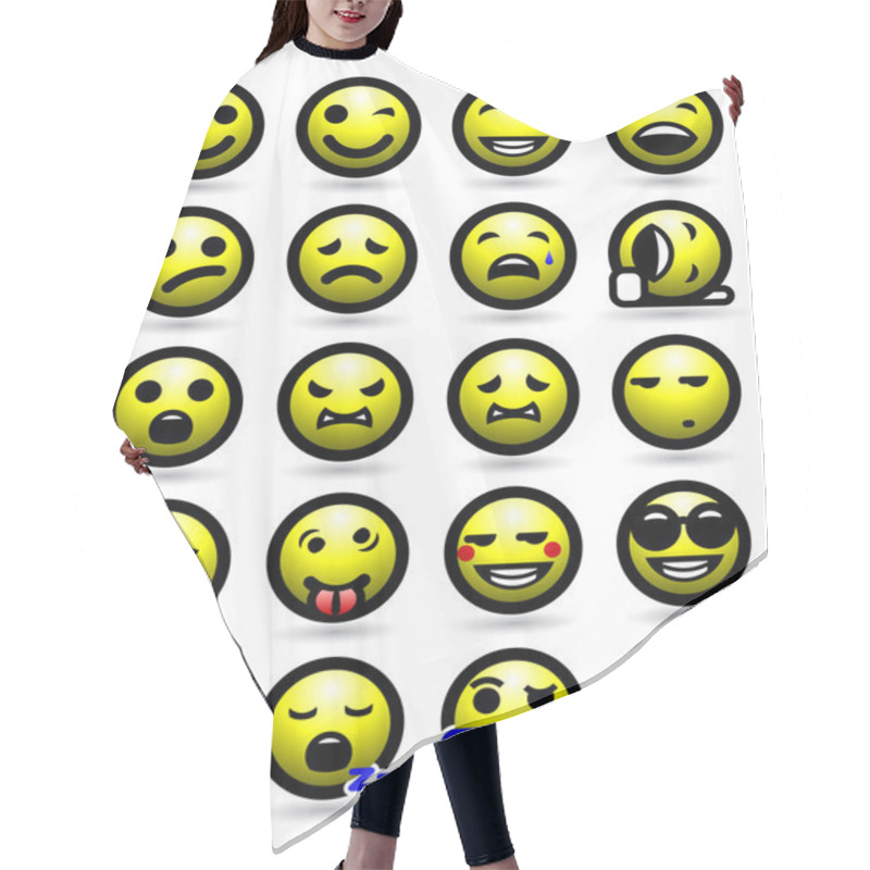 Personality  Smiley Face Icon Set Hair Cutting Cape