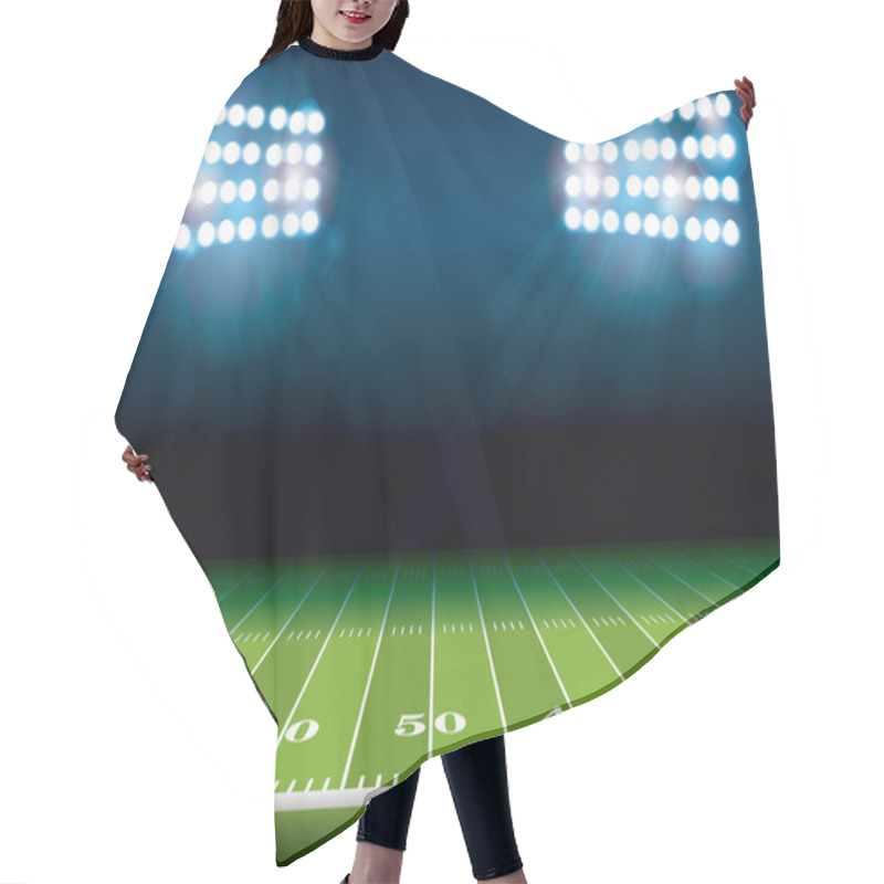 Personality  American Football Field With Stadium Lights Hair Cutting Cape