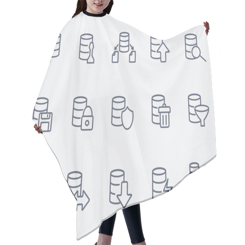 Personality  Database Icon Set Hair Cutting Cape