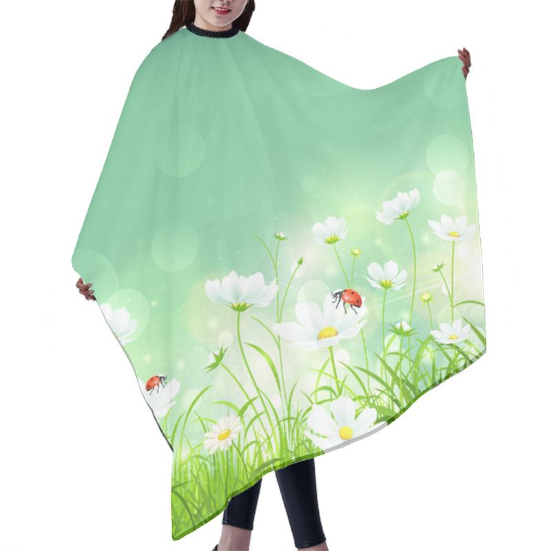 Personality  Natural Background With Flowers Hair Cutting Cape