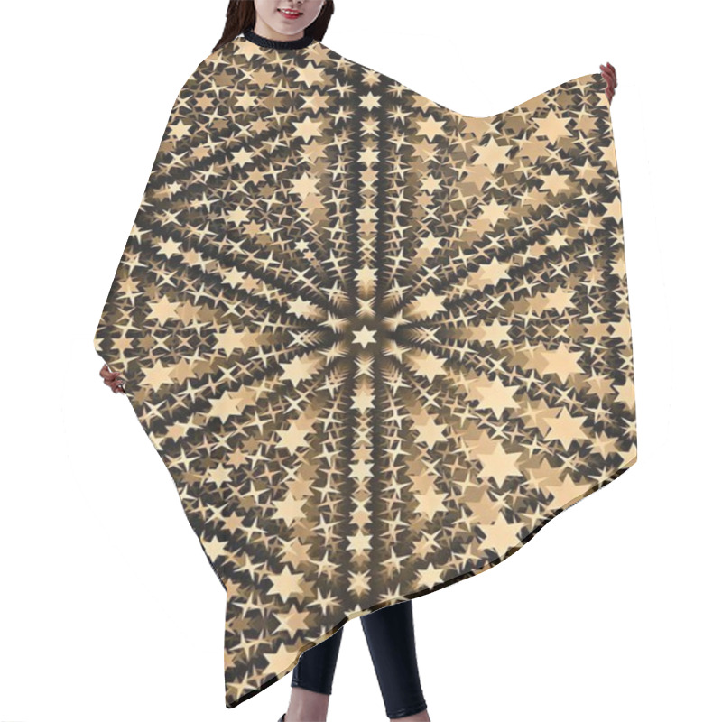 Personality  Intricate Star Pattern In Warm Hues Creates A Mesmerizing Visual Effect. Hair Cutting Cape