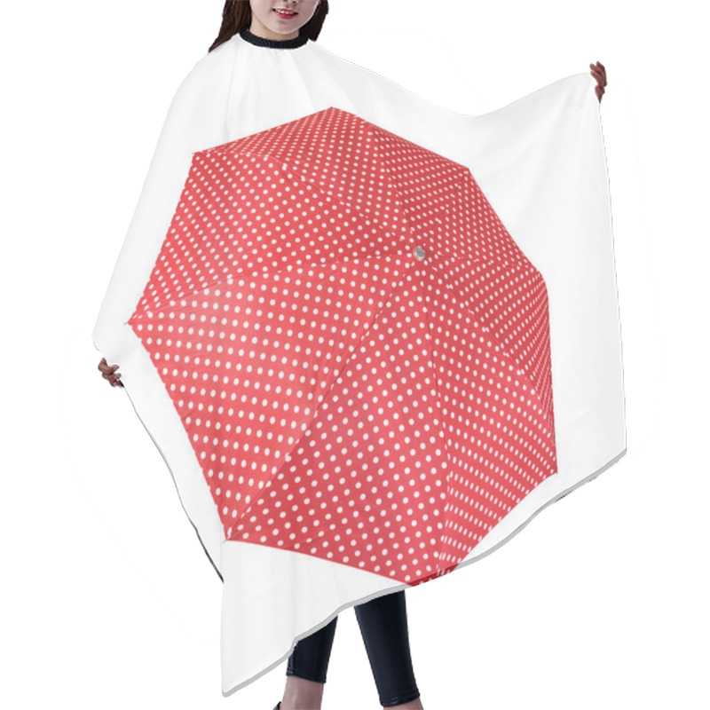 Personality  Red Umbrella Isolated On White Background Hair Cutting Cape