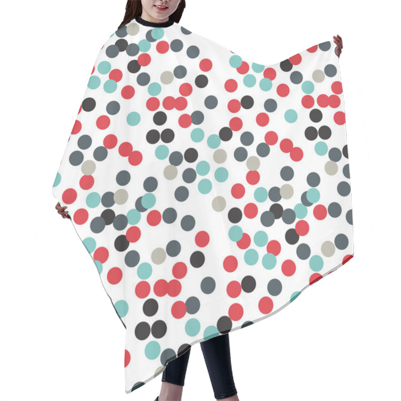 Personality  Ditsy Vector Polka Dot Pattern With Random Hand Painted Circles In Various Colors. Modern Background With Round Shapes. Hair Cutting Cape