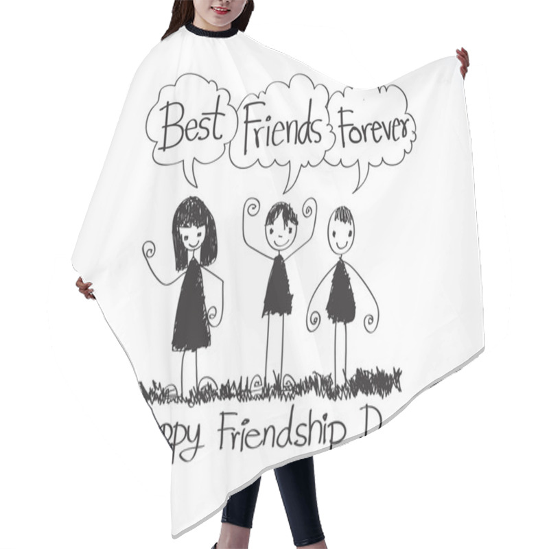 Personality  Best Friends Forever Idea Design Hair Cutting Cape