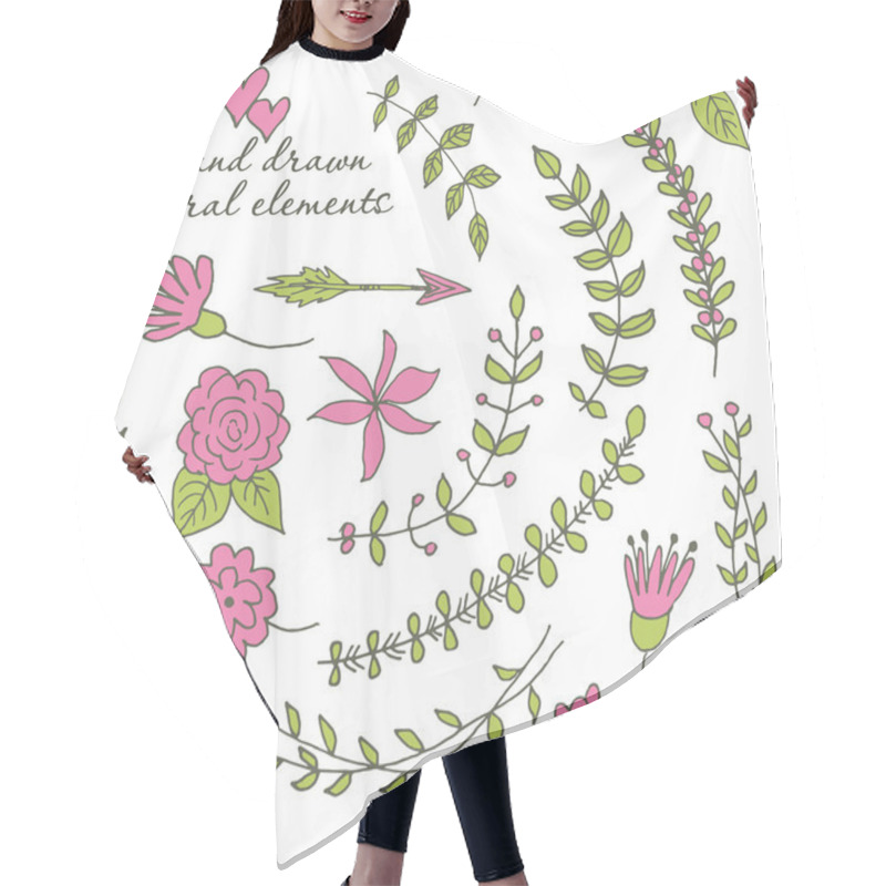 Personality  Hand Drawn Design Elements Hair Cutting Cape