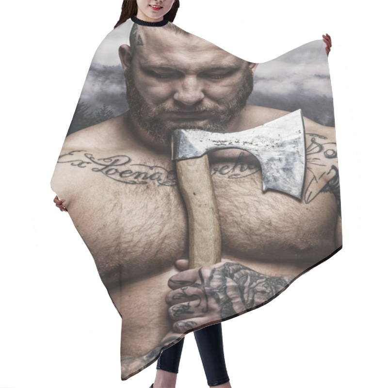 Personality  Male With Vikings Axe Hair Cutting Cape