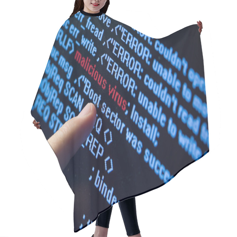 Personality  Virus In Program Code Hair Cutting Cape