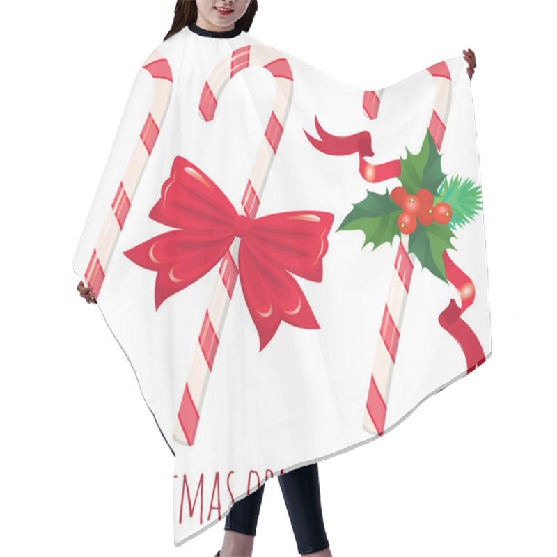 Personality  Christmas Candy Cane Hair Cutting Cape