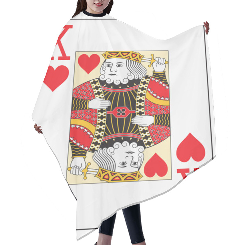 Personality  Jumbo Index King Of Hearts Hair Cutting Cape