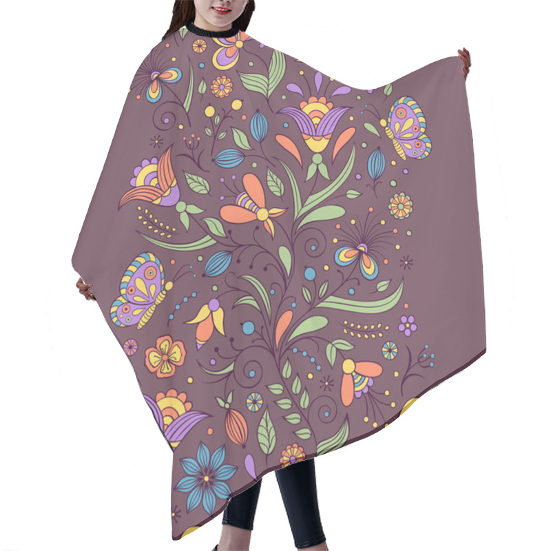 Personality  Floral Background Hair Cutting Cape