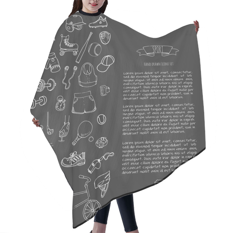 Personality  Sport Icons Set Hair Cutting Cape