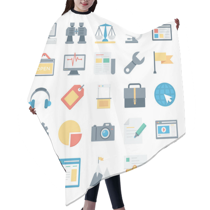 Personality  Digital Marketing Vector Icons 6 Hair Cutting Cape