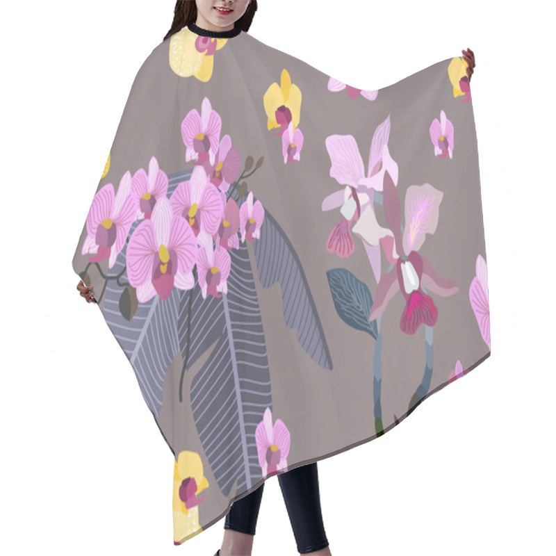 Personality  Seamless Botanical Print With Aloha Motifs.   Hair Cutting Cape