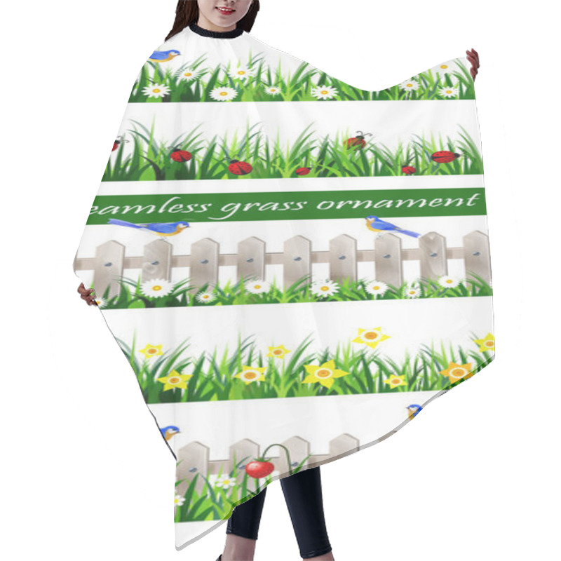 Personality  Green Grass Seamless Hair Cutting Cape