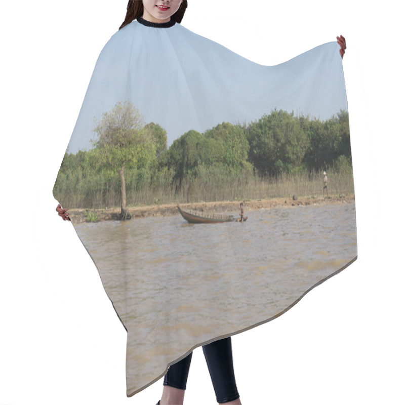 Personality  Tonle Sap Scenery Hair Cutting Cape