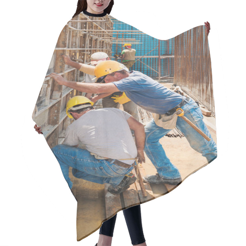 Personality  Construction Builders Positioning Concrete Formwork Frames Hair Cutting Cape