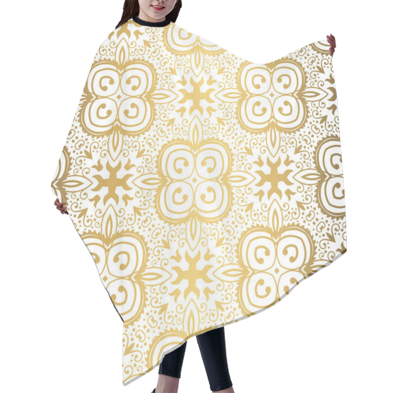 Personality  Golden Background. Luxury Seamless Pattern Elegant Design Hair Cutting Cape