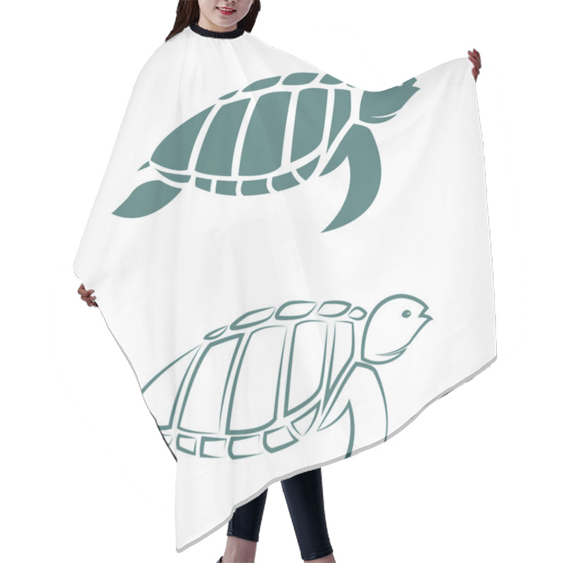 Personality  Vector Image Of An Turtle Hair Cutting Cape