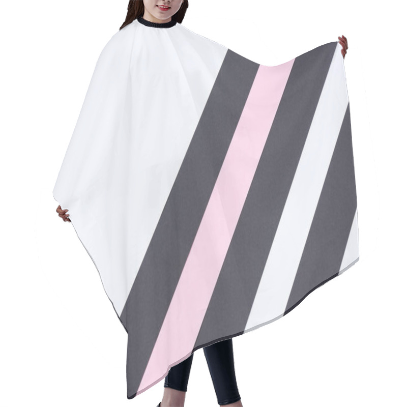 Personality  Striped Modern White, Pink And Black Abstract Background With Copy Space Hair Cutting Cape